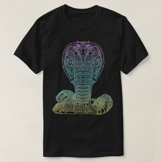 野生生物コブラ幾何学ヘビ動物の愛Rescu Tシャツ (デザイン正面)