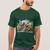 野生生物コラージュアラスカン動物 Tシャツ (正面)