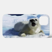 野生生物サポーター向けのキュートなハープシール&アイスアート Case-Mate iPhoneケース (裏面 (横))