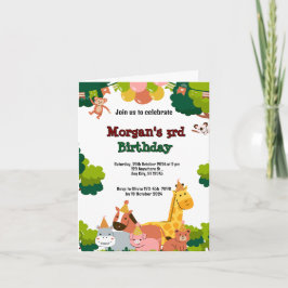 野生生物テーマ 招待状