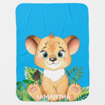 野生生物パーソナライズされたのライオン毛布