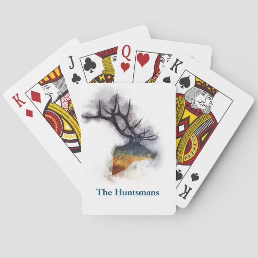 野生生物パーソナライズされた鹿バック水彩 トランプ (裏面)