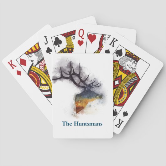 野生生物パーソナライズされた鹿バック水彩 トランプ (裏面)