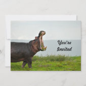 野生生物ヒポタマス写真誕生日 招待状 (正面)
