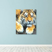 野生生物ポートレートの虎 キャンバスプリント (インサイチュ (ウッドフロア))