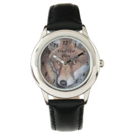 野生生物ポートレート写真のレッドフォックス 腕時計