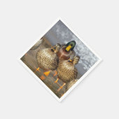 野生生物マラードアヒルの写真 スタンダードカクテルナプキン (角)