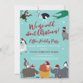 野生生物企業の動物クリスマスパーティー 招待状 (正面)