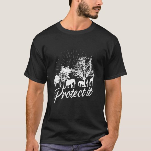 野生生物保護論者 動物の権利 Tシャツ (正面)