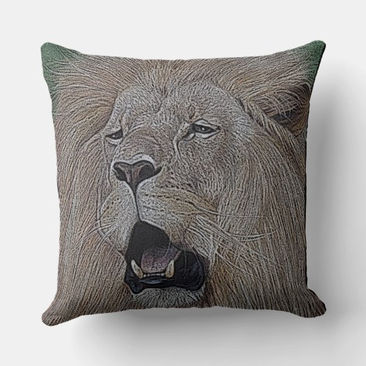 野生生物写真の大きな猫の轟音 クッション (裏面)