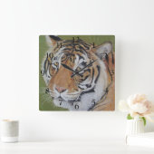 野生生物写真大きな猫虎 スクエア壁時計 (ホーム)