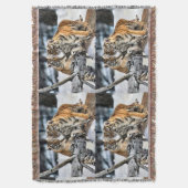 野生生物好遊きの虎 スローブランケット (正面縦)
