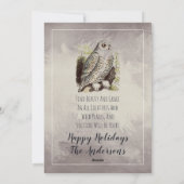 野生生物引用文ウッドランドディアスノーウィンターホリデー シーズンカード (裏面)