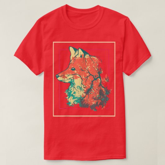 野生生物森林樹自然動物愛好家 Tシャツ (デザイン正面)