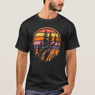 野生生物樹木アウトドア自然ハイキングハイカーレトロ Tシャツ