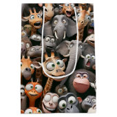 野生生物熱狂する群 ミディアムペーパーバッグ (裏面)