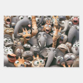 野生生物熱狂する群 ラッピングペーパーシート (正面)