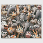 野生生物熱狂する群 ラッピングペーパー (フラット)