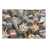 野生生物熱狂する群 枕カバー (裏面-左)