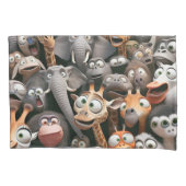 野生生物熱狂する群 枕カバー (正面左)