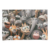 野生生物熱狂する群 枕カバー (正面右)