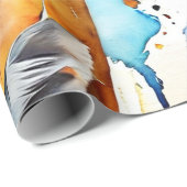 野生生物調和水彩コラージュ ラッピングペーパー (ロールコーナー)