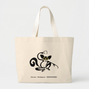 野生生物風変わり-AYE-AYE – 絶滅危惧種 – ラージトートバッグ