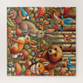 野生生物鮮やかが集まる森の風景 ジグソーパズル (横)