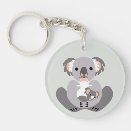 野生生物 – かわいいコアラ – 自然 – 絶滅危惧動物 キーホルダー (正面)