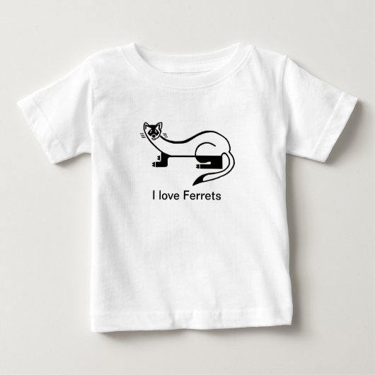 野生生物 – かわいいフェレット大好き – 動物グラフィック ベビーTシャツ (正面)