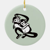 野生生物 – かわいいBONOBO – チンパンジー – 自然 セラミックオーナメント (裏面)