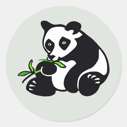 野生生物 – かわいいPANDAクマ – 保護 – 中国 ラウンドシール (正面)