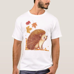 野生生物 – ハリネズミの秋/秋 ユニセックス Tシャツ