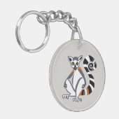 野生生物 – リングや輪尾LEMUR – 絶滅危惧動物 –  キーホルダー (正面左)