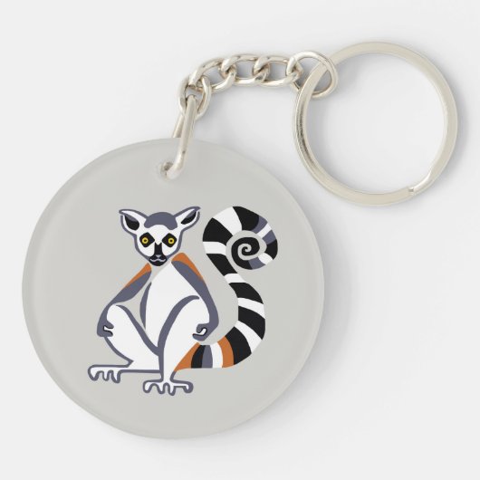 野生生物 – リングや輪尾LEMUR – 絶滅危惧動物 –  キーホルダー (裏面)