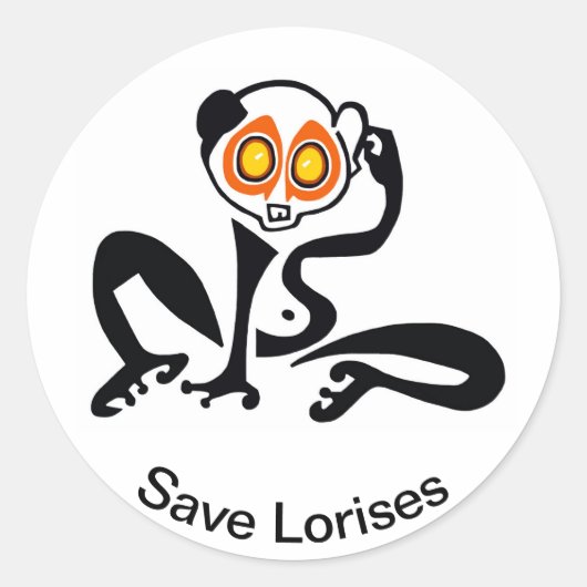 野生生物 – 可愛い救LORISES-自然 – ステッカー (正面)