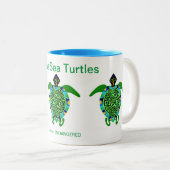 野生生物 – 救ウミガメ-動物愛好家- ツートーンマグカップ (正面右)