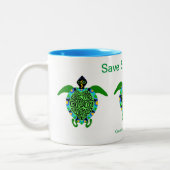 野生生物 – 救ウミガメ-動物愛好家- ツートーンマグカップ (左)