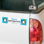 野生生物 – 救 PENGUINS – 絶滅危惧動物 – 青 バンパーステッカー (トラック上)