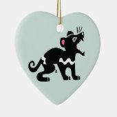 野生生物 – 私はタスマニアの悪魔を愛する – ハート セラミックオーナメント (右)