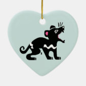 野生生物 – 私はタスマニアの悪魔を愛する – ハート セラミックオーナメント (裏面)