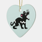 野生生物 – 私はタスマニアの悪魔を愛する – ハート セラミックオーナメント (左)