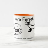 野生生物 – 私はフェレットを愛する – 動物愛好家-自然 ツートーンマグカップ (中央)