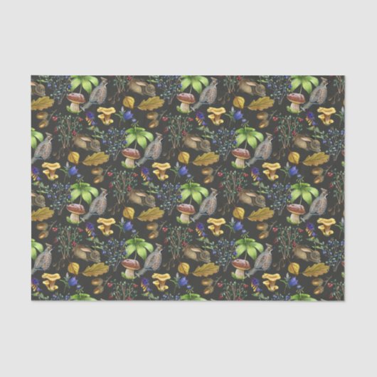 野生生物、野生のキノコと果実の自然 薄葉紙 (正面)