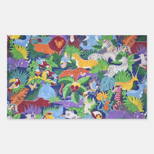 野生生物 長方形シール (正面)