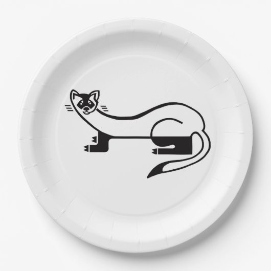 野生生物 – 黒足型FERRET -自然-パーティー ペーパープレート (正面)