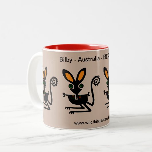 野生生物 – Aussie BILBY -自然 – エコロジー ツートーンマグカップ (正面左)