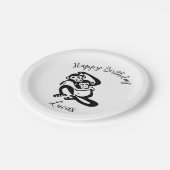 野生生物 – BONOBO – チンパンジー – ハッピーバースデー- ペーパープレート (アングル)