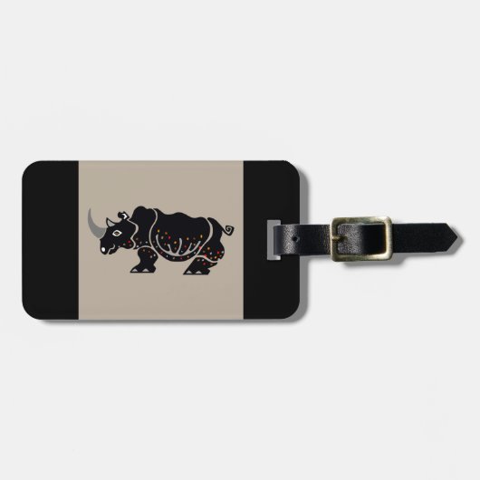 野生生物 – RHINOCEROS – 絶滅危惧動物 ラゲッジタグ (正面横)