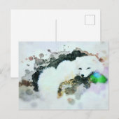 *~*野生生物AP18白雪北極極キツネ柱 ポストカード (正面/裏面)